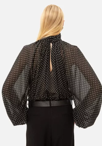 BLACK POLKA BLOUSE