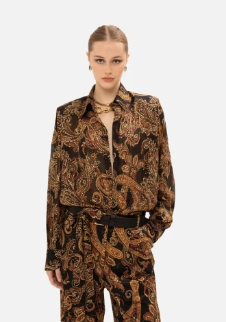 GOLDEN-BROWN PAISLEY SHIRT