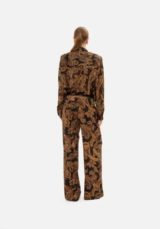 GOLDEN-BROWN PAISLEY PANTS