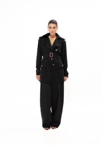 BLACK TRENCH JACKET