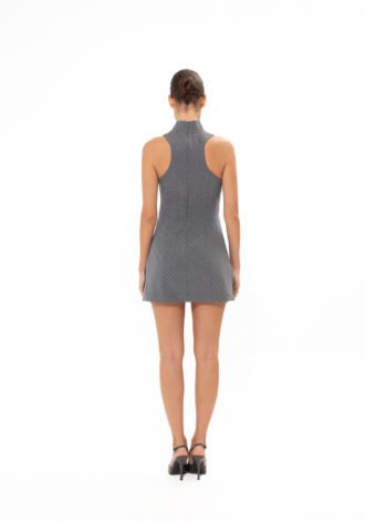GREY SPARKLE MINI DRESS