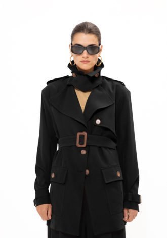 BLACK TRENCH JACKET