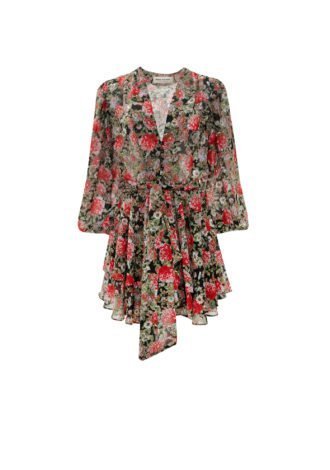 RED FLORAL MINI DRESS