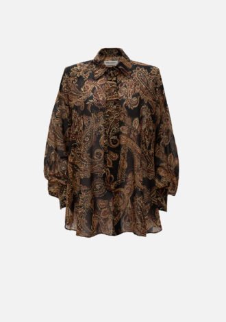 GOLDEN-BROWN PAISLEY SHIRT