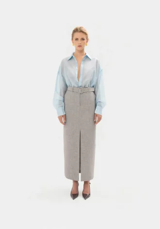 GREY STRAIGHT-LINE SKIRTS