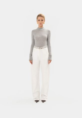 CREME STRAIGHT-LINE JEANS