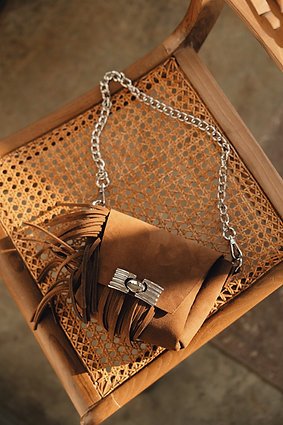 “WOMAN” SHOULDER BAG CHOCOLATE SUEDE