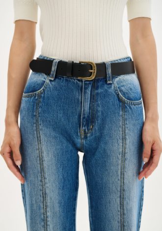 “COMBOS” LEATHER BELT BLACK