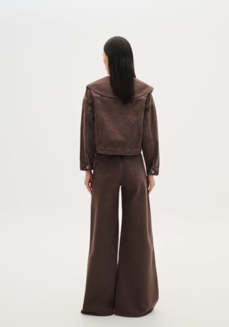 DT0041 DENIM FLARE PANTS BROWN