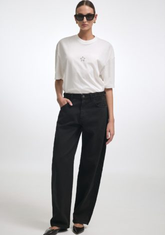 JEANIE DENIM TROUSERS BLACK