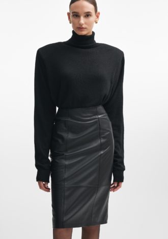 LONDON LEATHER SKIRT BLACK