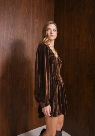 FEARLESS MINI DRESS BROWN