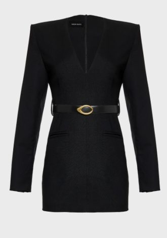 BLACK TIE DOUBLE FACE LEATHER BELT