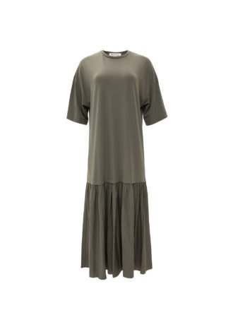 MIDI COTTON DRESS OLIVE
