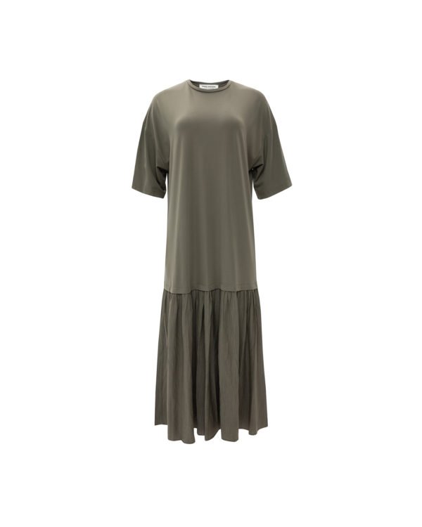 MIDI COTTON DRESS OLIVE - Image 2
