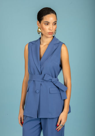 FERNANDA SLEEVELESS BLAZER DENIM