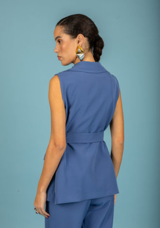 FERNANDA SLEEVELESS BLAZER DENIM