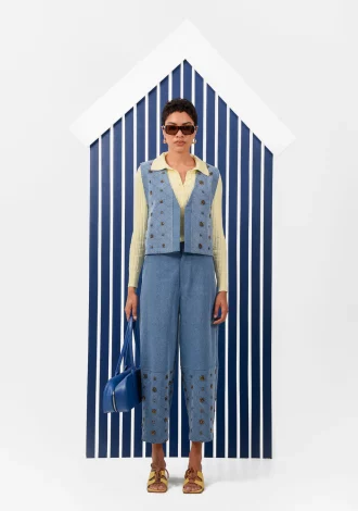 AMBER JEANS HALF BEADED