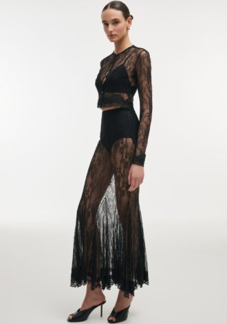 VEIL CARDIGAN TOP BLACK