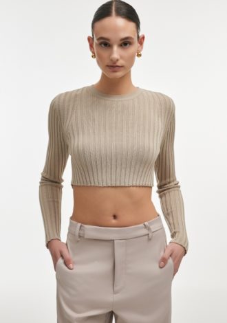 FEMME KNITTED TOP GREIGE