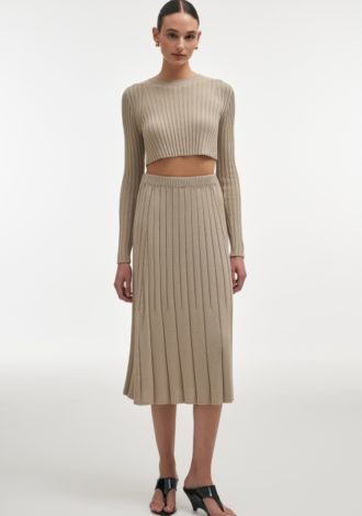 FEMME KNITTED SKIRT GREIGE