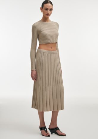 FEMME KNITTED SKIRT GREIGE
