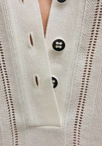 LAUREN KNITTED BLOUSE WHITE/BLACK