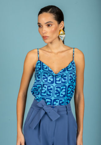 JAVIER SATIN TOP CIEL