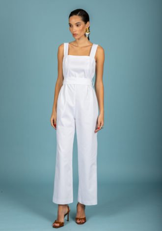 JOAQUIN DENIM JUMPSUIT (WHITE)