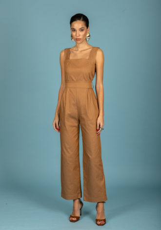 JOAQUIN DENIM JUMPSUIT (CHOCOLATE)