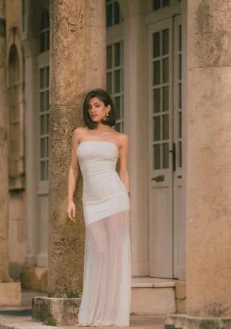 EVE STRAPLESS BUTTER YELLOW DRESS