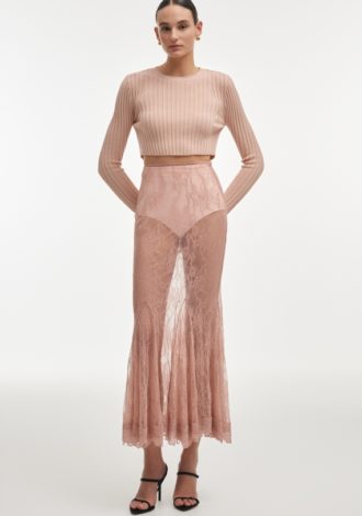 VEIL MAXI SKIRT PINK