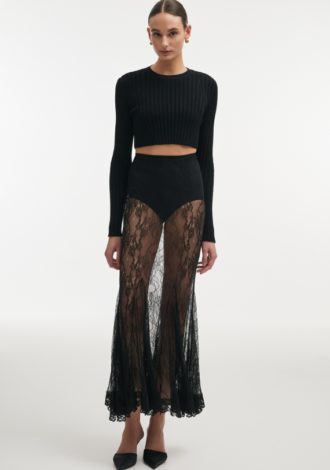 VEIL MAXI SKIRT BLACK