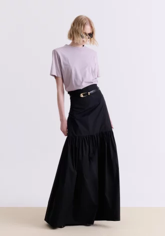 BLACK VOLUMINOUS MAXI SKIRT