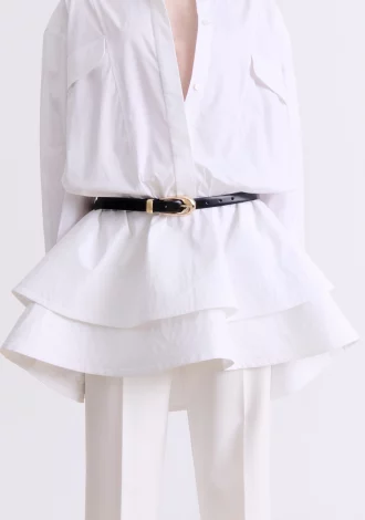WHITE STRUCTURED SHIRT DRESS