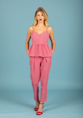 AELIA POPLIN PANTS RED