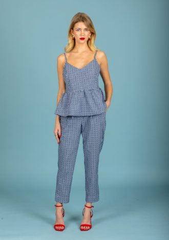 AELIA POPLIN PANTS BLUE