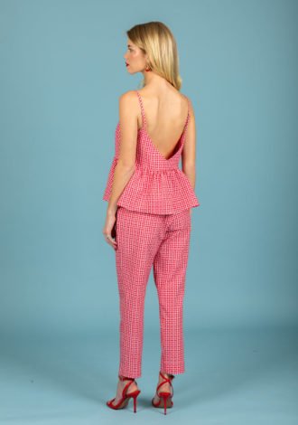 AELIA POPLIN PANTS RED