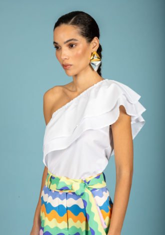 ROBIN POPLIN TOP WHITE