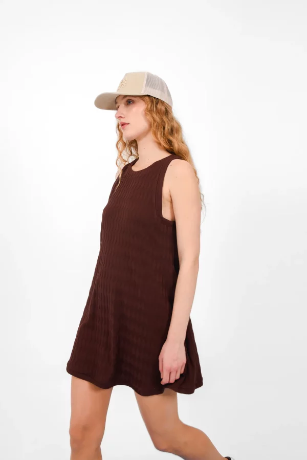 SANDY MINI DRESS BROWN - Image 2