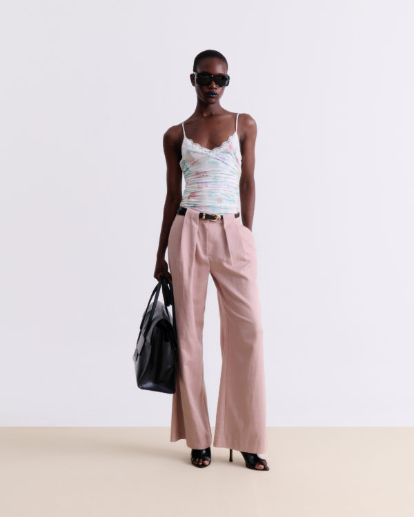 BLUSH TAILORED WIDE-LEG PANTS