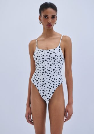 COMBOS 0111 SWIMSUIT HEARTS BLACK / WHITE
