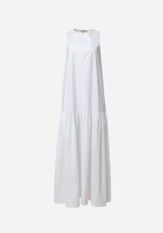 WHITE COTTON MIDI DRESS