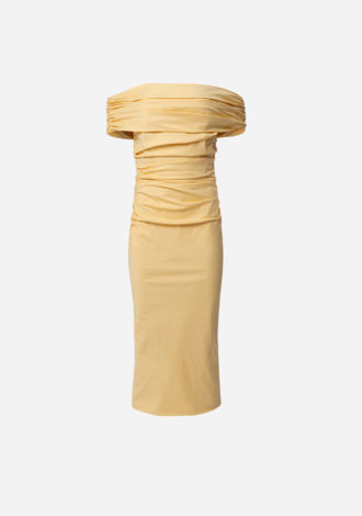 DRAPED DRESS BUTTER YELLOW