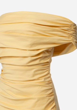 DRAPED DRESS BUTTER YELLOW
