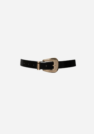 BLACK LEATHER WITH BELT