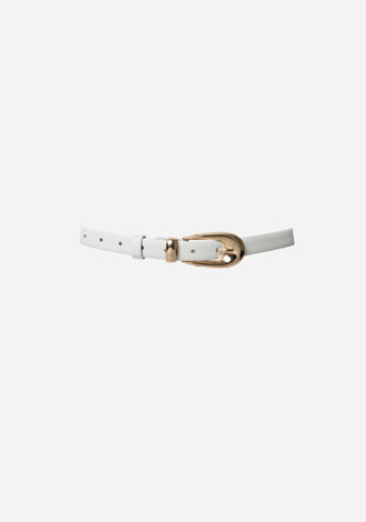 SLIM LEATHER BELTS WHITE
