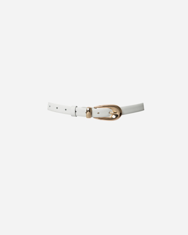 SLIM LEATHER BELTS WHITE