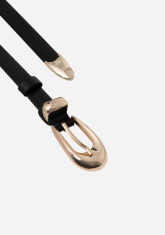 SLIM LEATHER BELTS BLACK