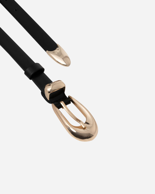 SLIM LEATHER BELTS BLACK - Image 2